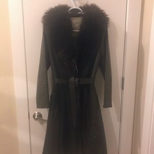 VINTAGE LONG LEATHER TRENCH COAT